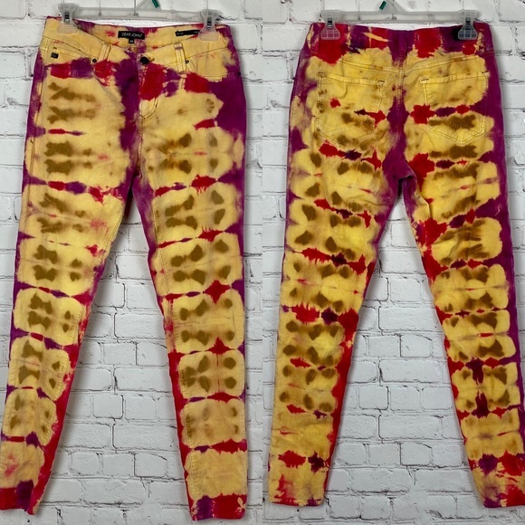 Upcycled Metro Jegging Reverse Tie Dye Lightweight Corduroy Pants - Picture 1 of 1